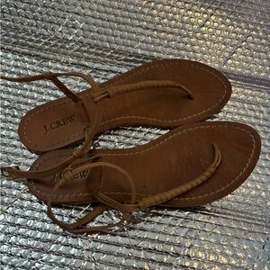 J. Crew Brown Leather Sandals Casual Summer Footwear